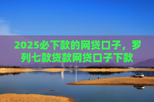 2025必下款的网贷口子，罗列七款贷款网贷口子下款