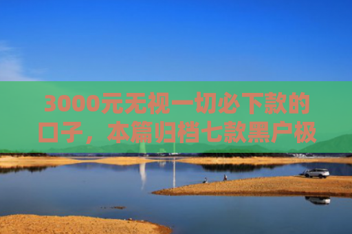 3000元无视一切必下款的口子，本篇归档七款黑户极速下款的网贷口子