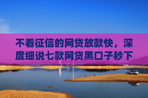 不看征信的网贷放款快，深度细说七款网贷黑口子秒下款app2025