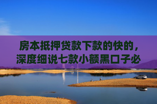 房本抵押贷款下款的快的，深度细说七款小额黑口子必下款app