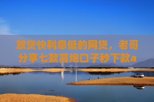 放贷快利息低的网贷，老哥分享七款高炮口子秒下款app
