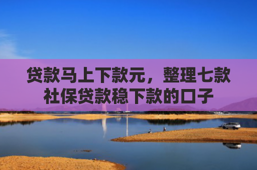 贷款马上下款元，整理七款社保贷款稳下款的口子