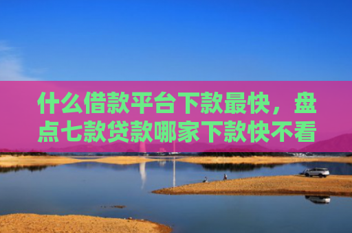 什么借款平台下款最快，盘点七款贷款哪家下款快不看征信