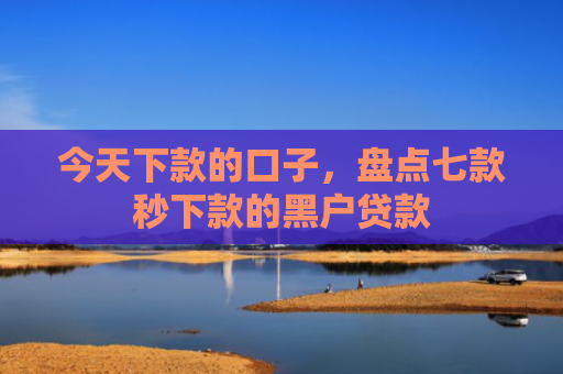 今天下款的口子，盘点七款秒下款的黑户贷款