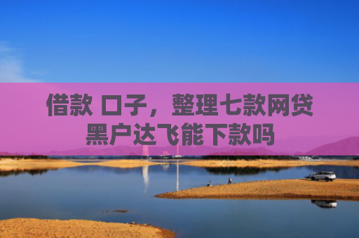 借款 口子，整理七款网贷黑户达飞能下款吗
