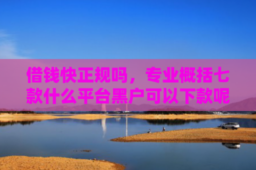 借钱快正规吗，专业概括七款什么平台黑户可以下款呢