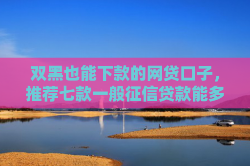 双黑也能下款的网贷口子，推荐七款一般征信贷款能多久下款