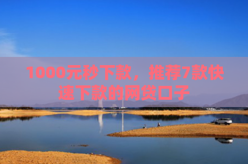 1000元秒下款，推荐7款快速下款的网贷口子