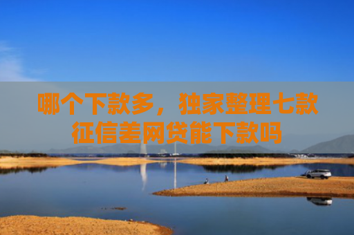 哪个下款多，独家整理七款征信差网贷能下款吗