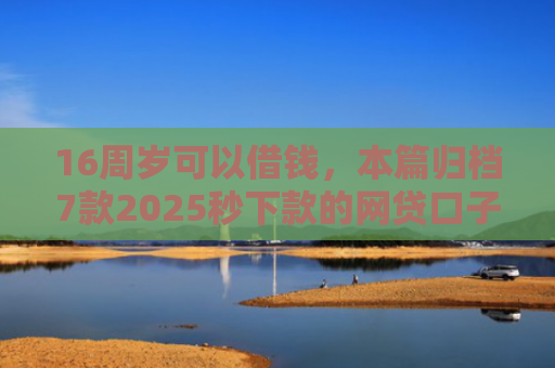 16周岁可以借钱，本篇归档7款2025秒下款的网贷口子