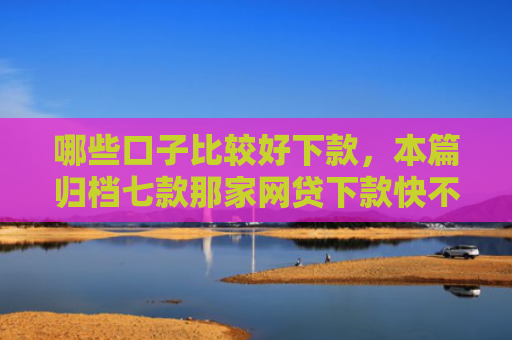 哪些口子比较好下款，本篇归档七款那家网贷下款快不查征信