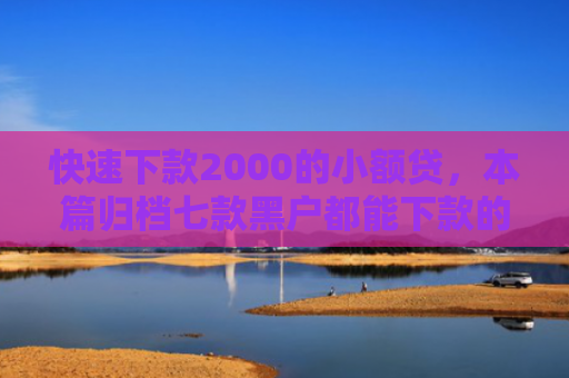 快速下款2000的小额贷，本篇归档七款黑户都能下款的贷款平台