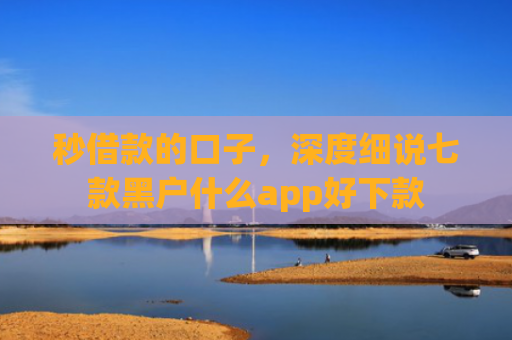 秒借款的口子，深度细说七款黑户什么app好下款