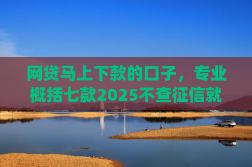 网贷马上下款的口子，专业概括七款2025不查征信就能下款的app