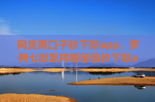 网贷黑口子秒下款app，罗列七款怎样看征信秒下款app