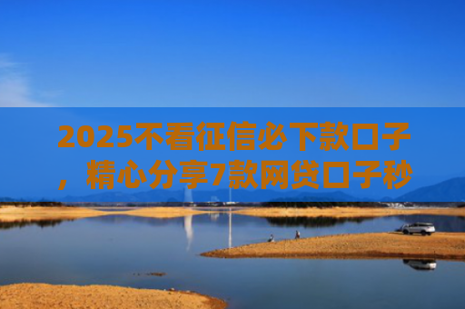 2025不看征信必下款口子，精心分享7款网贷口子秒下款