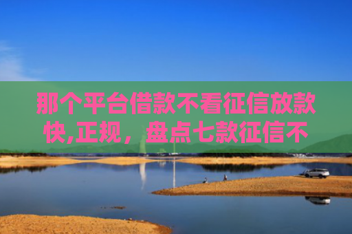 那个平台借款不看征信放款快,正规，盘点七款征信不好如何网贷下款快